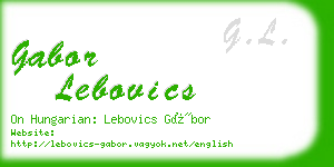 gabor lebovics business card